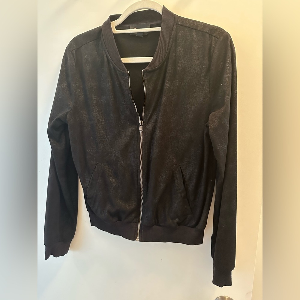 Ella Moss Black Suede Bomber Jacket